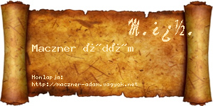 Maczner Ádám névjegykártya